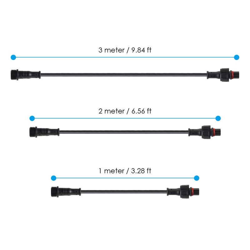 BTF-LIGHTING 5PCS 3.28ft 1meter 5 Pin 0.2mmÂ²/24AWG IP65 Extension Cable Wire with Male and Female Connectors at Both Ends for Single Color RGBW 4 in 1 5050 etc LED Strip 15mm nut Small Size - Image 2